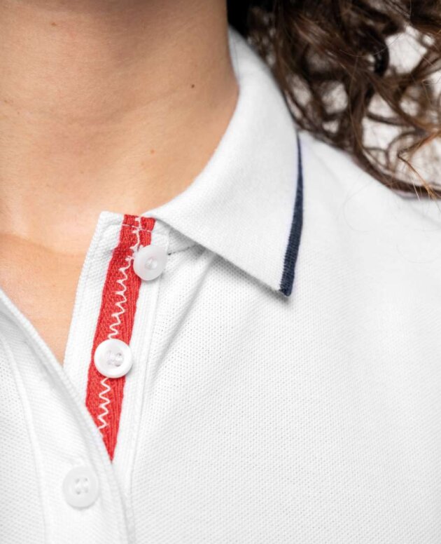 LADIES' SHORT-SLEEVED PIQUÉ KNIT POLO SHIRT