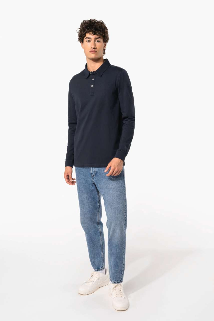 MEN'S LONG SLEEVED JERSEY POLO SHIRT - Image 2