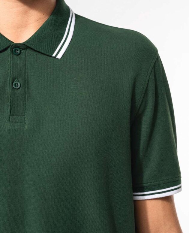 MEN'S SHORT-SLEEVED POLOSHIRT WITH CONTRASTING PIPING