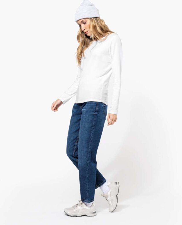 LADIES LONG-SLEEVED CREW NECK T-SHIRT