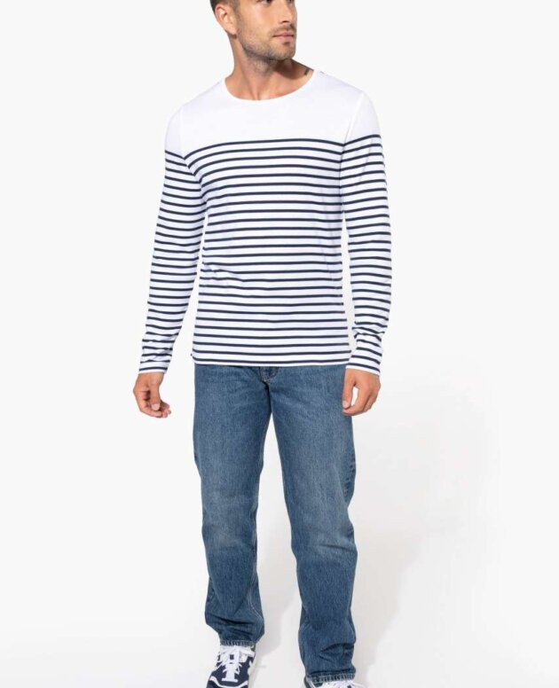 MEN’S LONG-SLEEVED BRETON STRIPE TOP