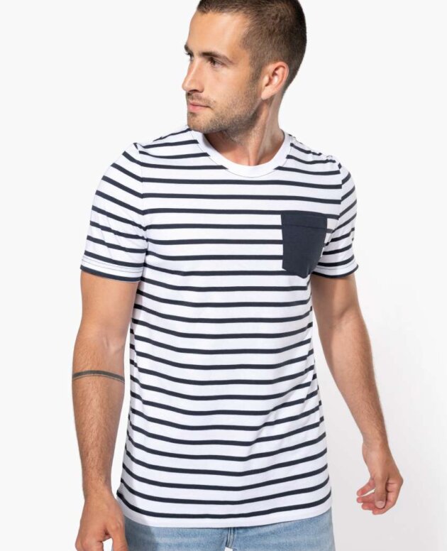 STRIPED SHORT SLEEVE SAILOR T-SHIRT WITH POCKET