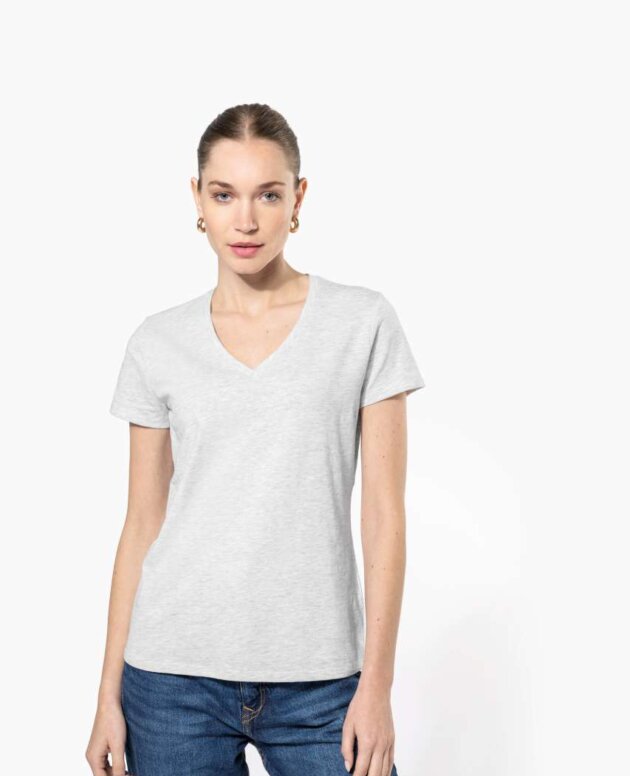 LADIES' SHORT-SLEEVED V-NECK T-SHIRT