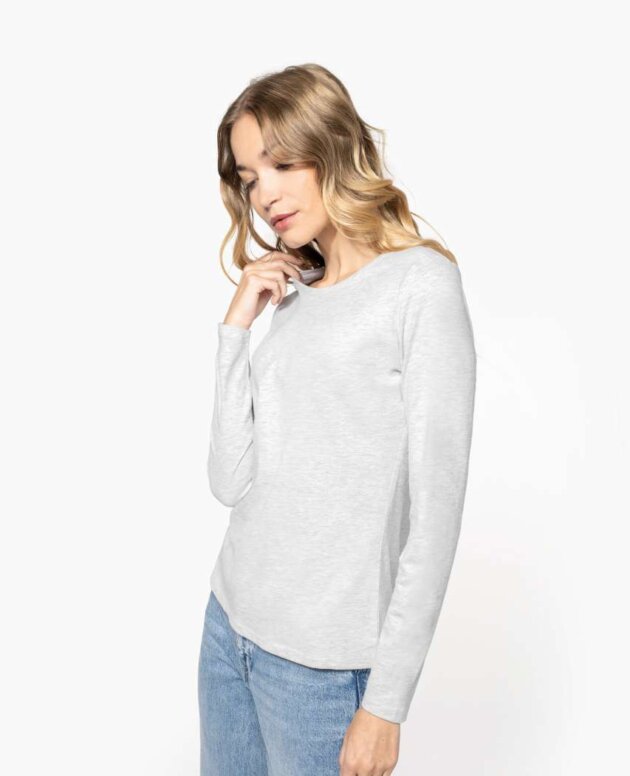 LADIES' LONG-SLEEVED CREW NECK T-SHIRT