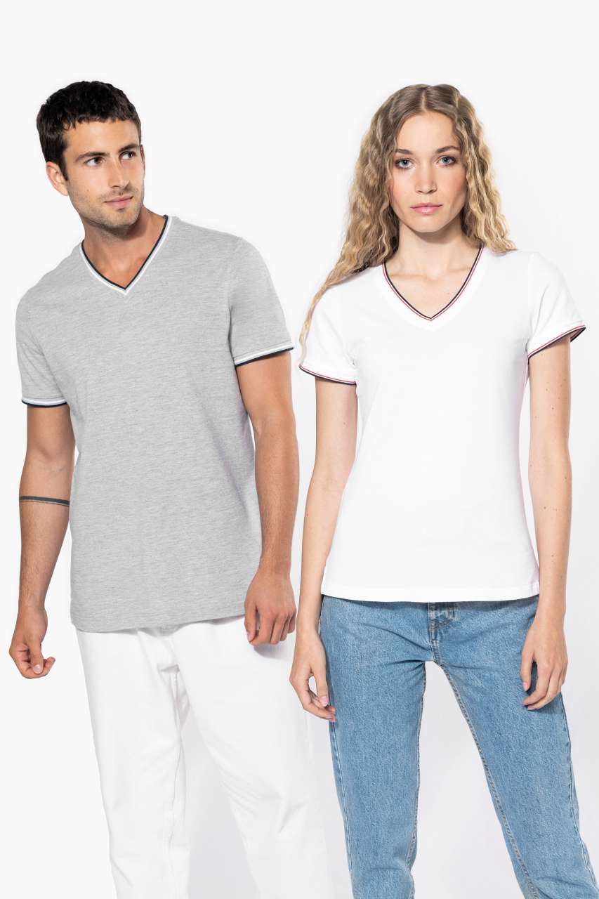 LADIES' PIQUÉ KNIT V-NECK T-SHIRT - Image 7