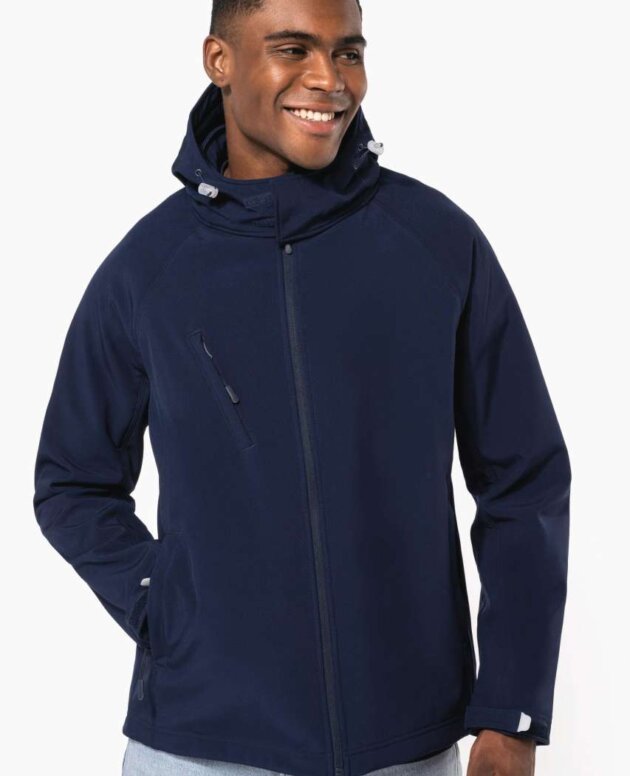 MEN'S DETACHABLE HOODED SOFTSHELL JACKET