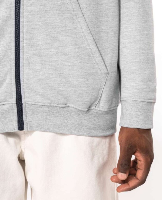 MEN'S CONTRAST HOODED FULL ZIP SWEATSHIRT