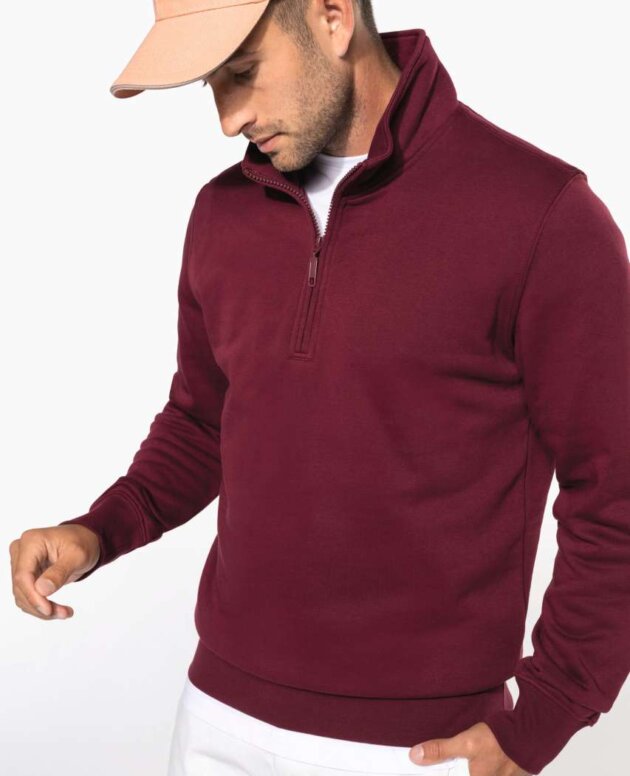 ZIPPED NECK SWEATSHIRT