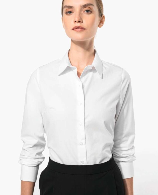 LADIES’ LONG-SLEEVED COTTON POPLIN SHIRT