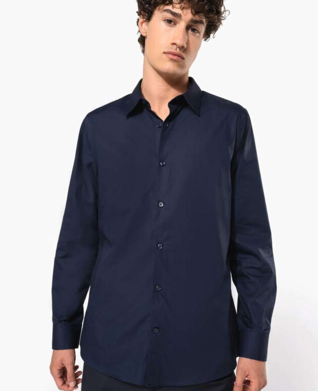 MEN’S LONG-SLEEVED COTTON POPLIN SHIRT