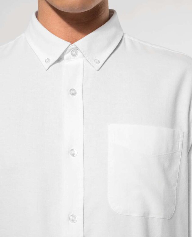 LONG-SLEEVED WASHED OXFORD COTTON SHIRT