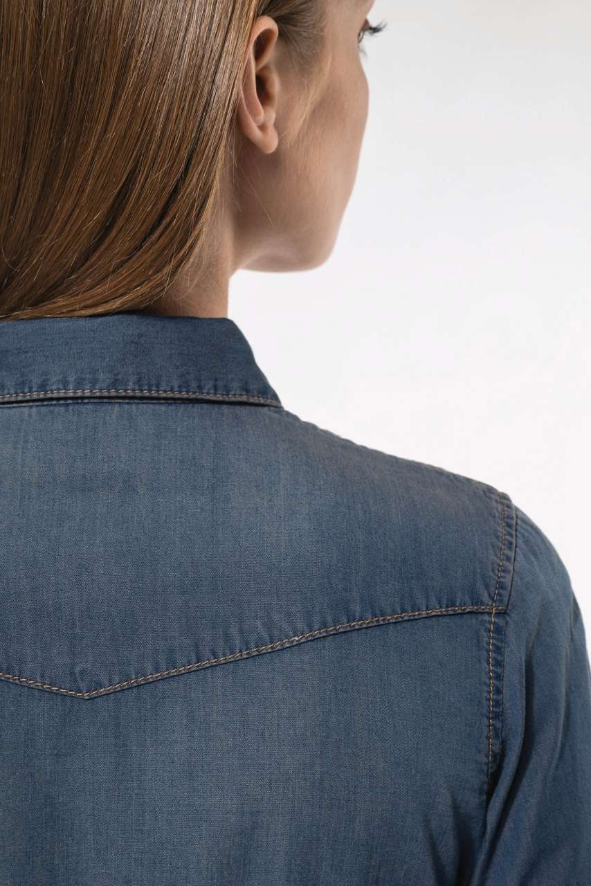 LADIES' LONG-SLEEVED DENIM SHIRT - Image 2