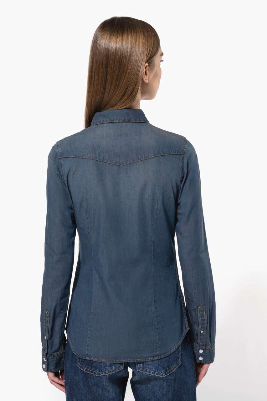 LADIES' LONG-SLEEVED DENIM SHIRT - Image 3