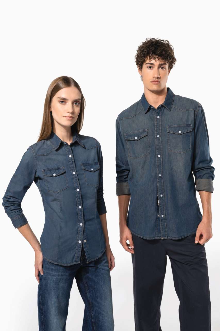 LADIES' LONG-SLEEVED DENIM SHIRT - Image 5