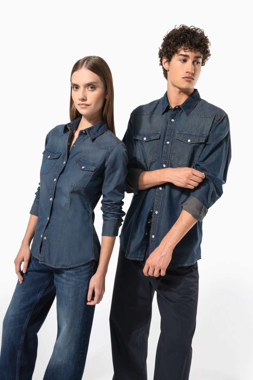 LADIES' LONG-SLEEVED DENIM SHIRT - Image 6