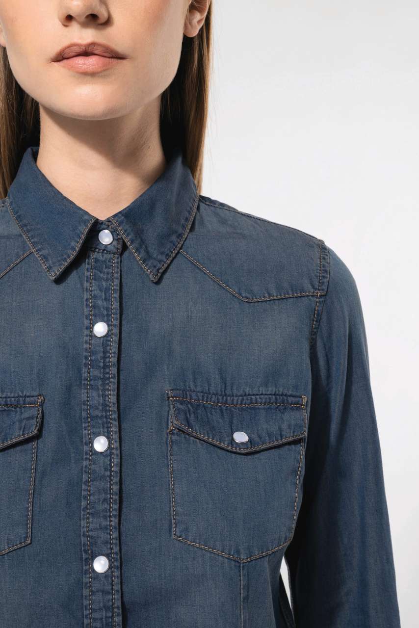 LADIES' LONG-SLEEVED DENIM SHIRT - Image 7
