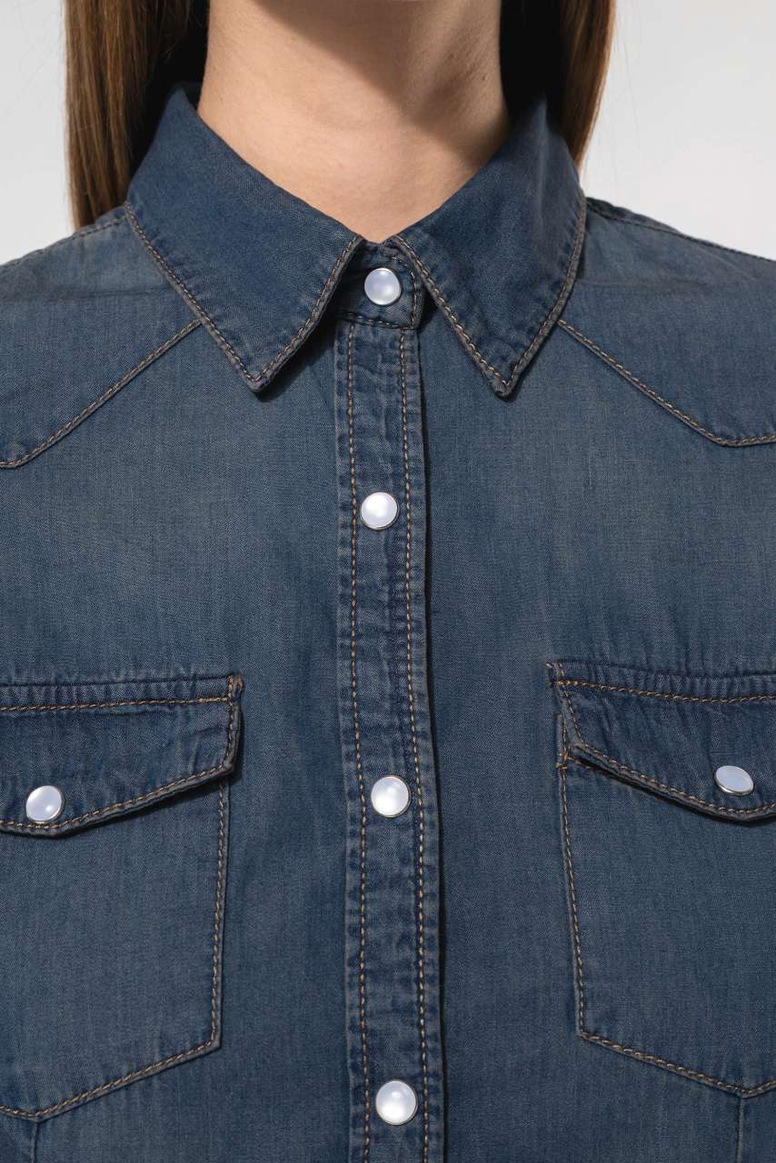 LADIES' LONG-SLEEVED DENIM SHIRT - Image 8