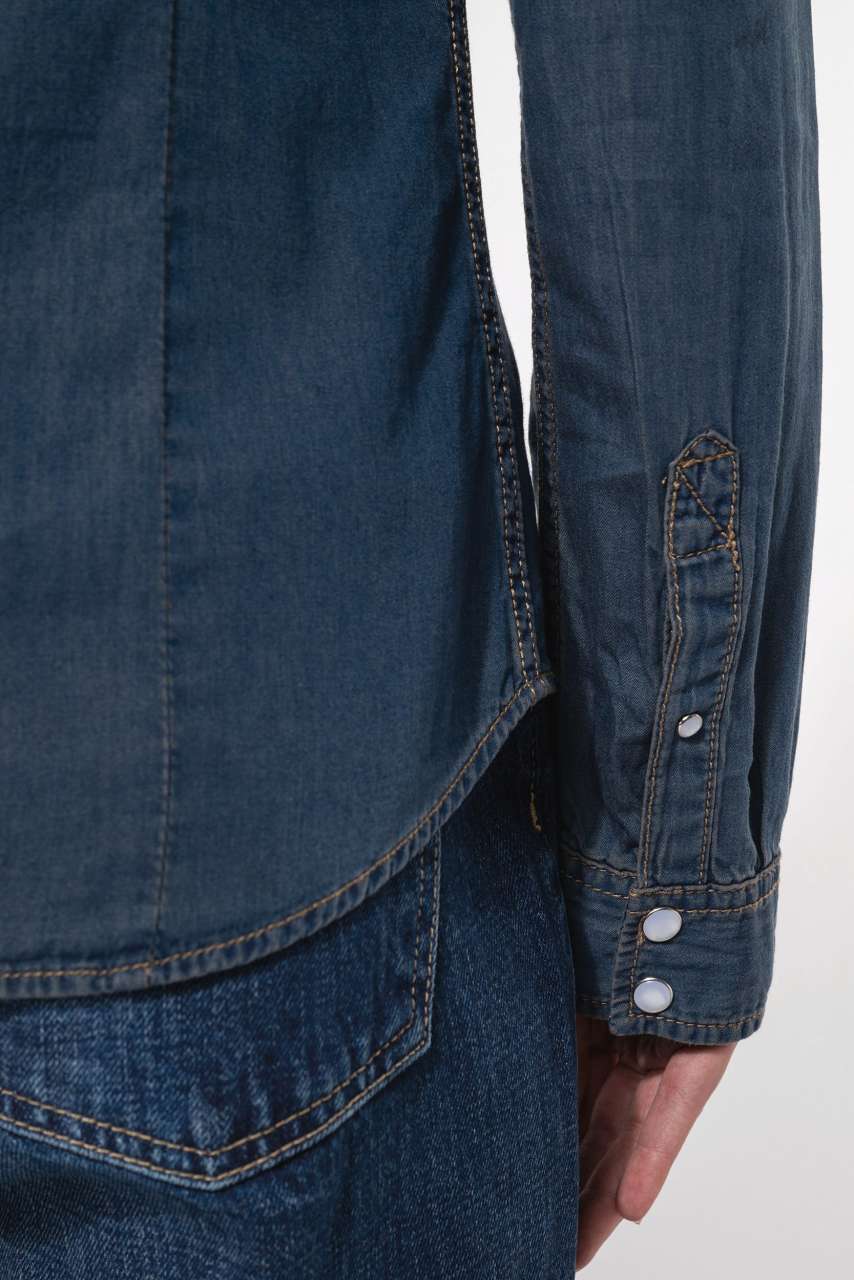 LADIES' LONG-SLEEVED DENIM SHIRT - Image 9