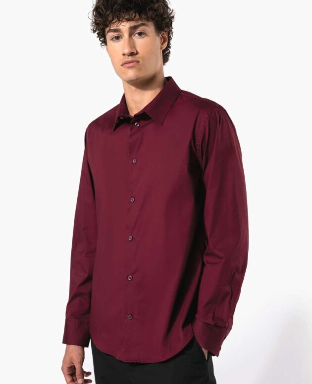 LONG-SLEEVED COTTON/ELASTANE SHIRT