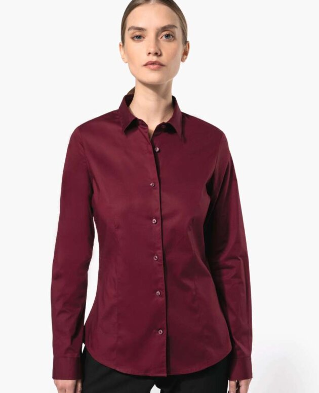 LADIES' LONG-SLEEVED STRETCH SHIRT