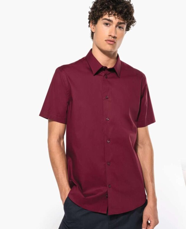 SHORT-SLEEVED COTTON/ELASTANE SHIRT