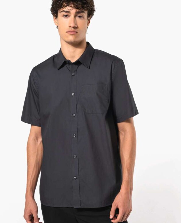MEN'S SHORT-SLEEVED COTTON POPLIN SHIRT