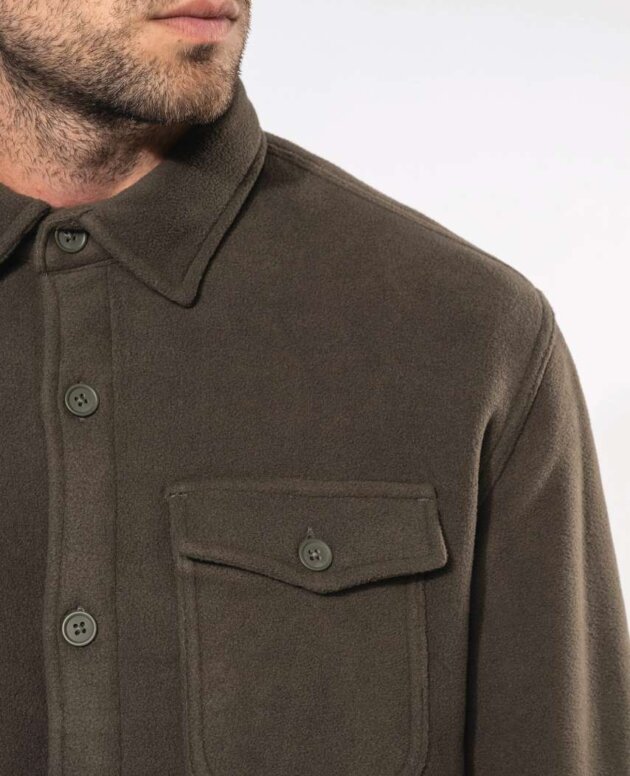 SHERPA-LINED FLEECE OVERSHIRT