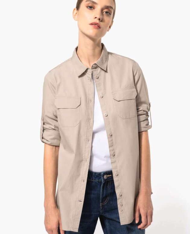 LADIES' LONG-SLEEVED SAFARI SHIRT