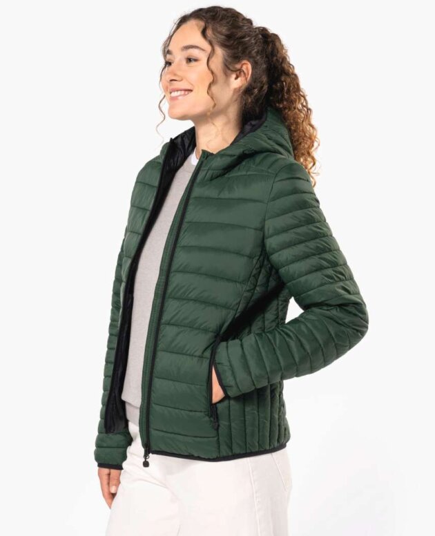 LADIES' LIGHTWEIGHT HOODED PADDED JACKET