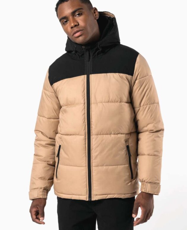 UNISEX BI-TONE PADDED JACKET WITH HOOD