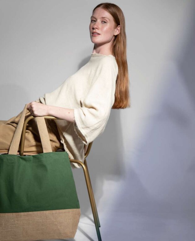 CANVAS & JUTE HOLD-ALL SHOPPER BAG/ПАЗАРСКА ЧАНТА