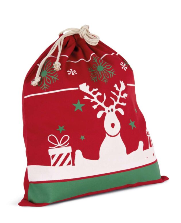 DRAWSTRING BAG WITH CHRISTMAS PATTERNS/ПАМУЧНА ЧАНТА С КОЛЕДНА ДЕКОРАЦИЯ