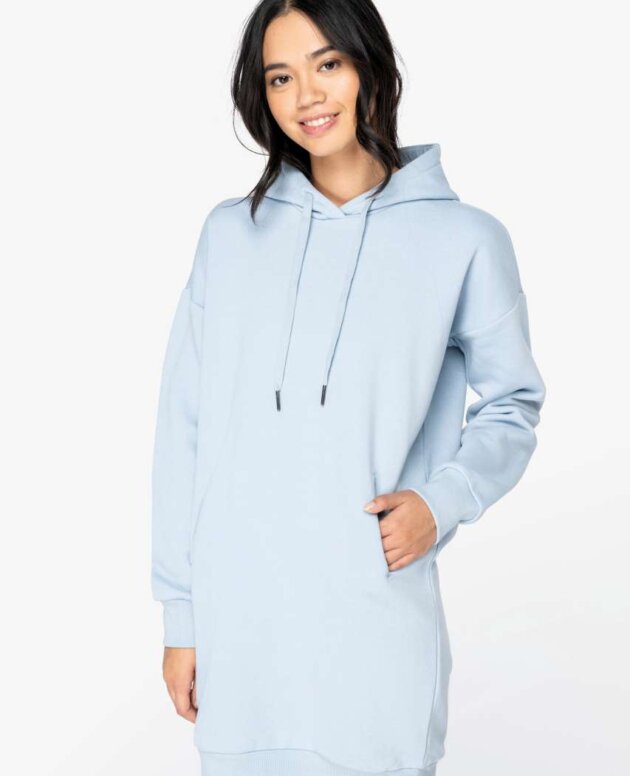 LADIES' ECO-FRIENDLY HOODED SWEATSHIRT DRESS