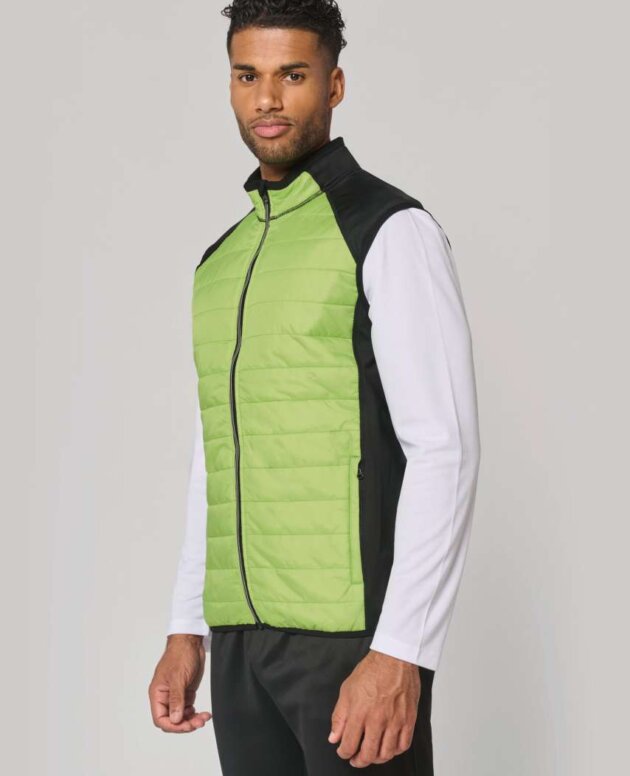 DUAL-FABRIC SLEEVELESS SPORTS JACKET