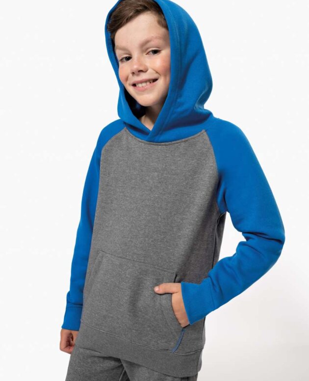 KIDS' TWO-TONE HOODED SWEATSHIRT
