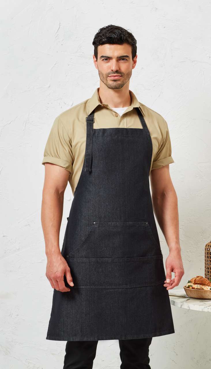 JEANS STITCH DENIM BIB APRON - Image 2