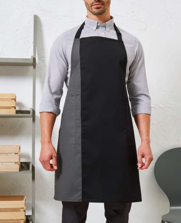 'COLOURS COLLECTION’ CONTRAST BIB APRON