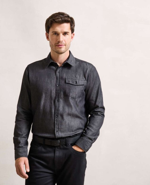 MEN’S JEANS STITCH DENIM SHIRT