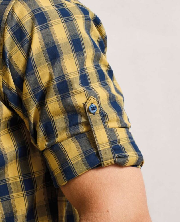 'MULLIGAN' CHECK - MEN'S LONG SLEEVE COTTON SHIRT