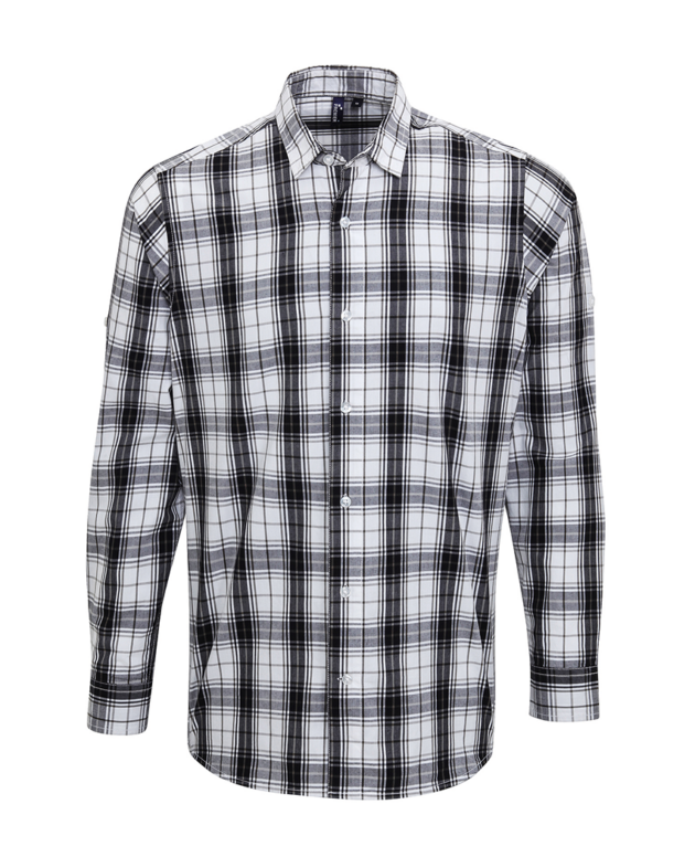 'GINMILL' CHECK - MEN'S LONG SLEEVE COTTON SHIRT