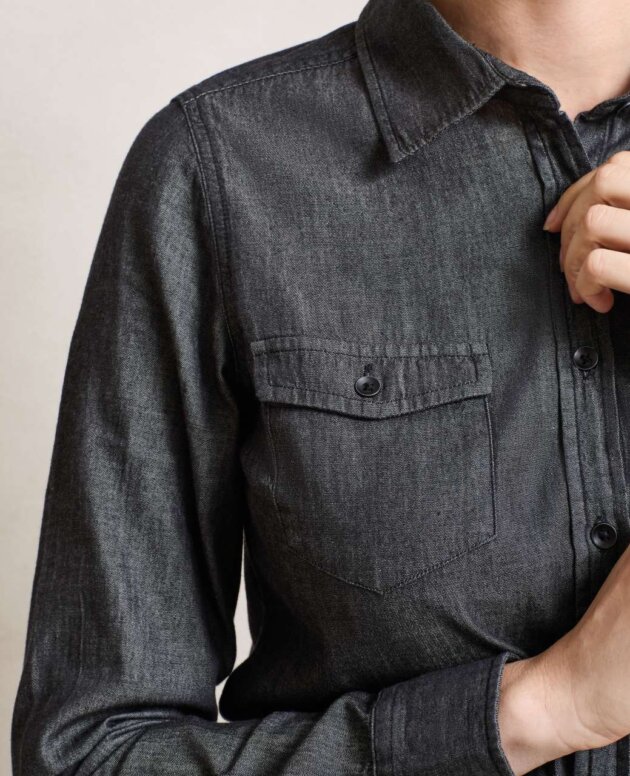 WOMEN'S JEANS STITCH DENIM SHIRT