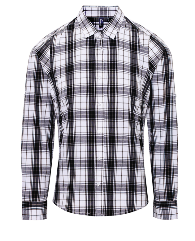 'GINMILL' CHECK - WOMEN'S LONG SLEEVE COTTON SHIRT