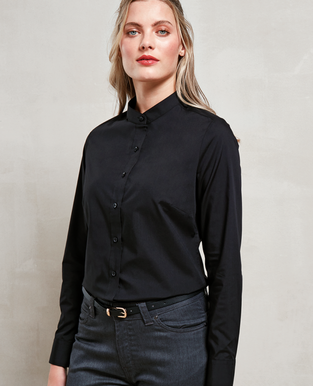 WOMEN’S BANDED COLLAR 'GRANDAD' SHIRT