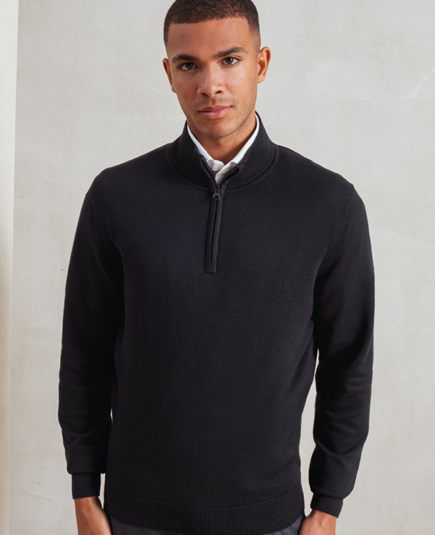 MEN'S QUARTER-ZIP KNITTED SWEATER