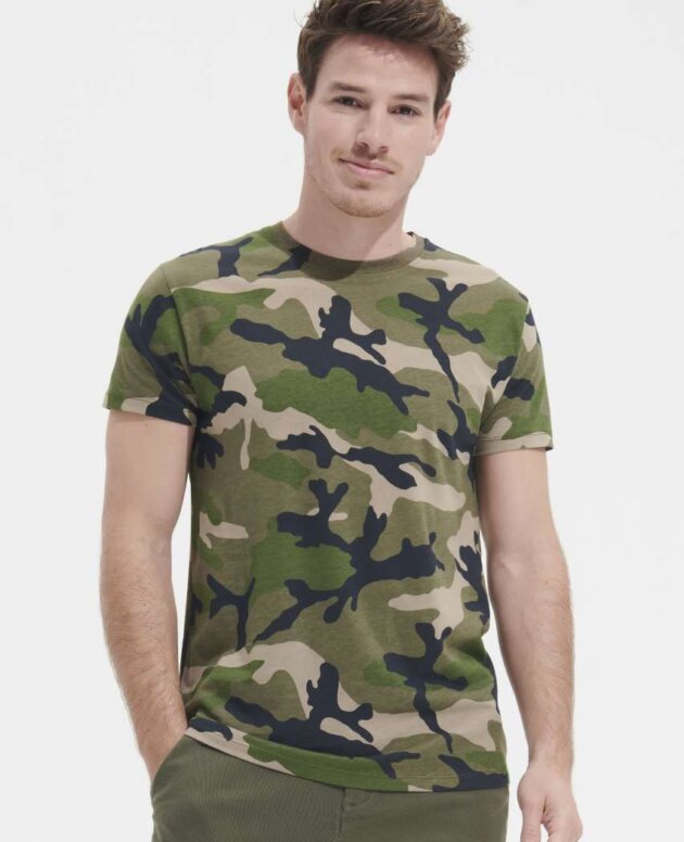 SOL'S CAMO MEN - ROUND COLLAR T-SHIRT