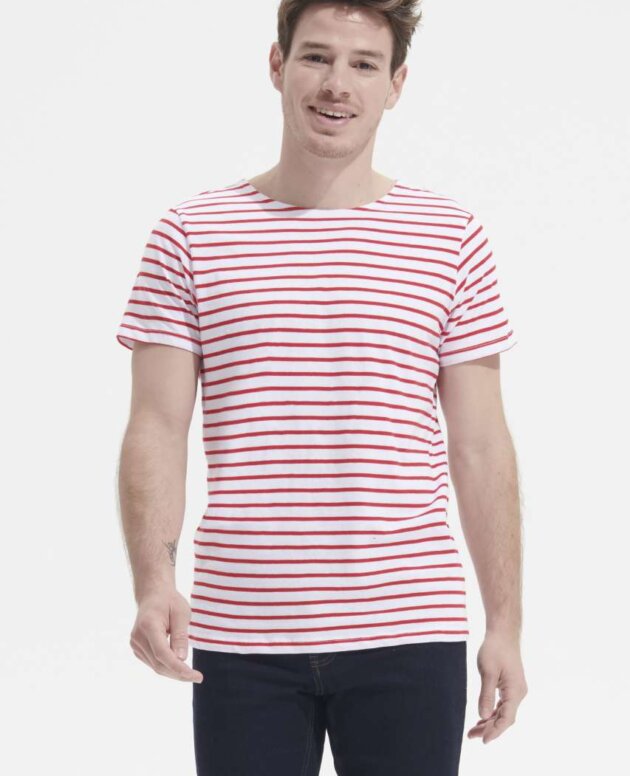 SOL'S MILES MEN - ROUND NECK STRIPED T-SHIRT