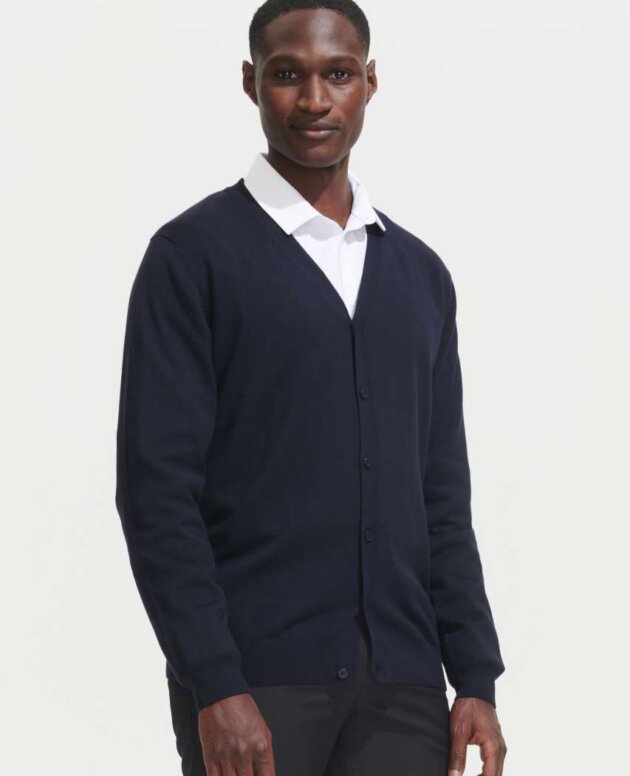 SOL'S GOLDEN MEN - V-NECK KNITTED CARDIGAN