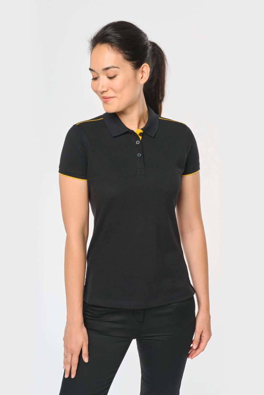 LADIES' SHORT-SLEEVED CONTRASTING DAYTODAY POLO SHIRT - Image 9