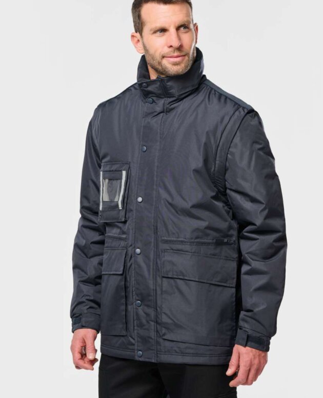 DETACHABLE-SLEEVED WORKWEAR PARKA