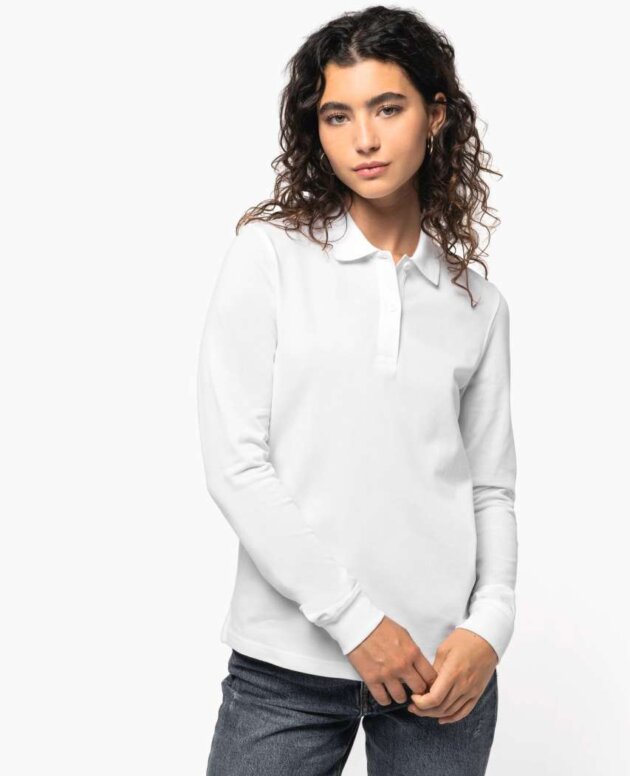 LADIES’ ORGANIC 180 PIQUÉ POLO SHIRT LONG SLEEVES